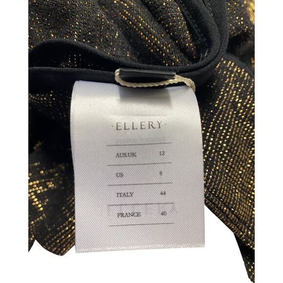 Pre Loved Ellery Vintage Glitter Bell Sleeve Top Women black T-Shirts - Picture 5 of 8